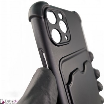 Anti-Shock dėklas su kišenėle - juodas (Apple Iphone 11 Pro)